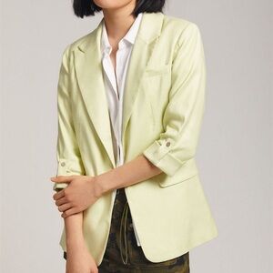 MAEVE -Women's Light Green Lime Linen Blazer